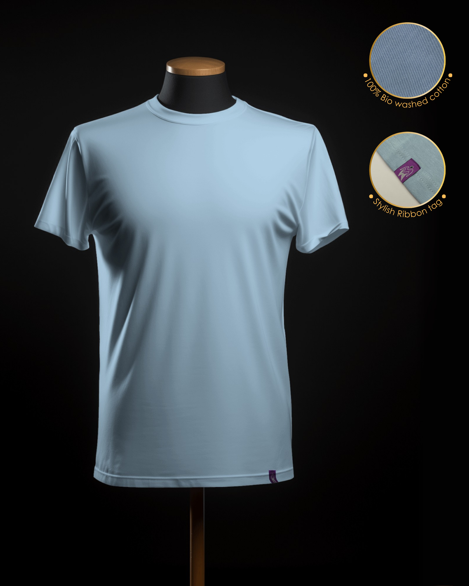 Premium Plain T-Shirt | 180 GSM Bio-washed Cotton