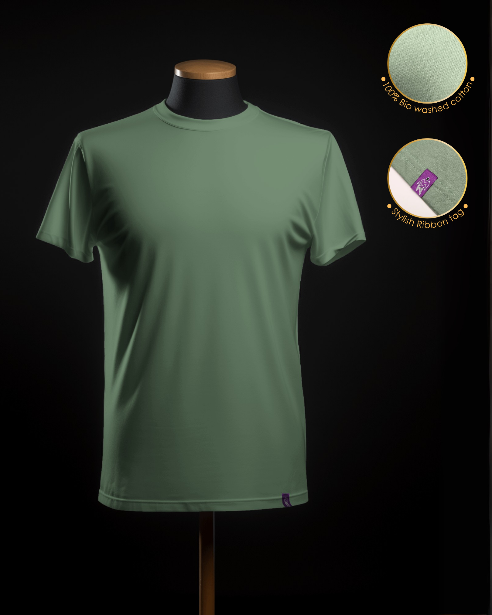 Premium Plain T-Shirt | 180 GSM Bio-washed Cotton